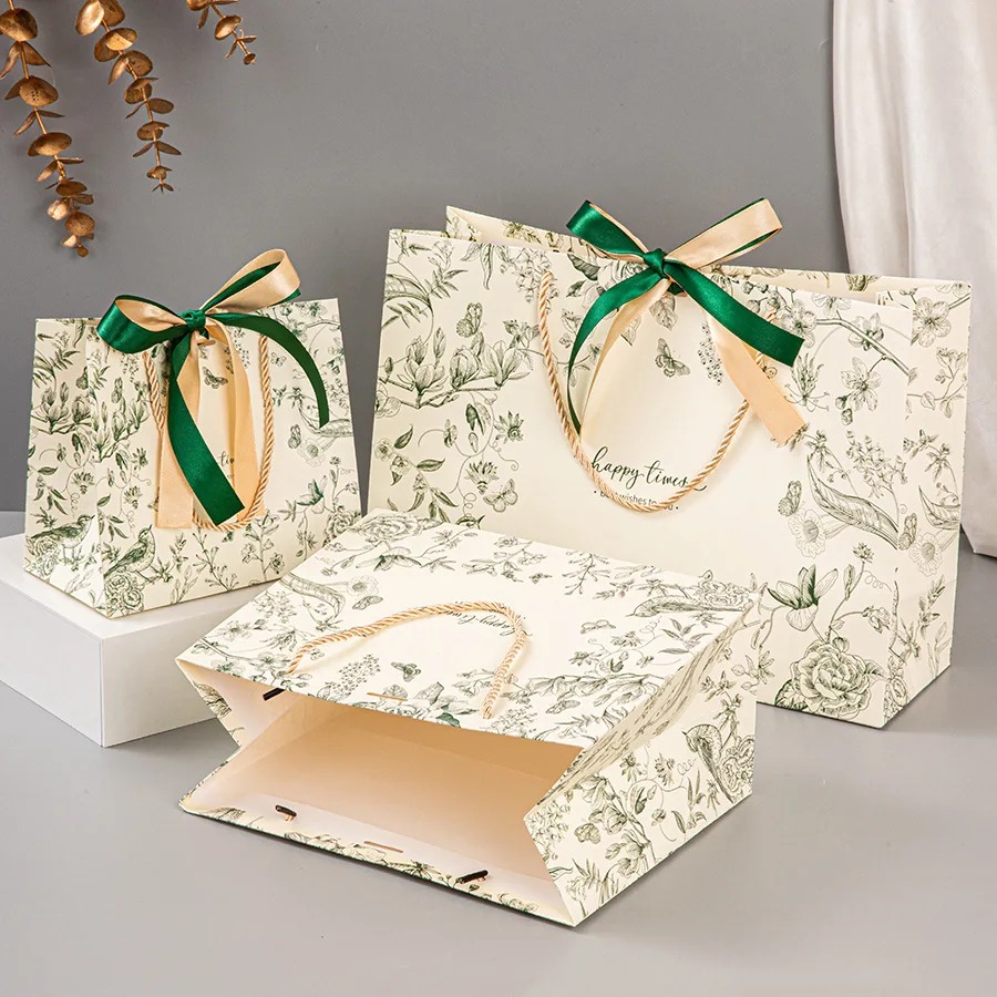 10Pcs Floral Print Paper Gift  - огляд і ціна Luxury Skincare Packaging